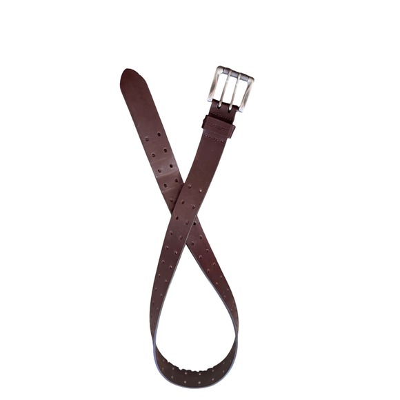 Carhartt Brown Leather Belt Double Prong‎ Buckle Men's Lg 40 preloved EUC - Picture 8 of 8